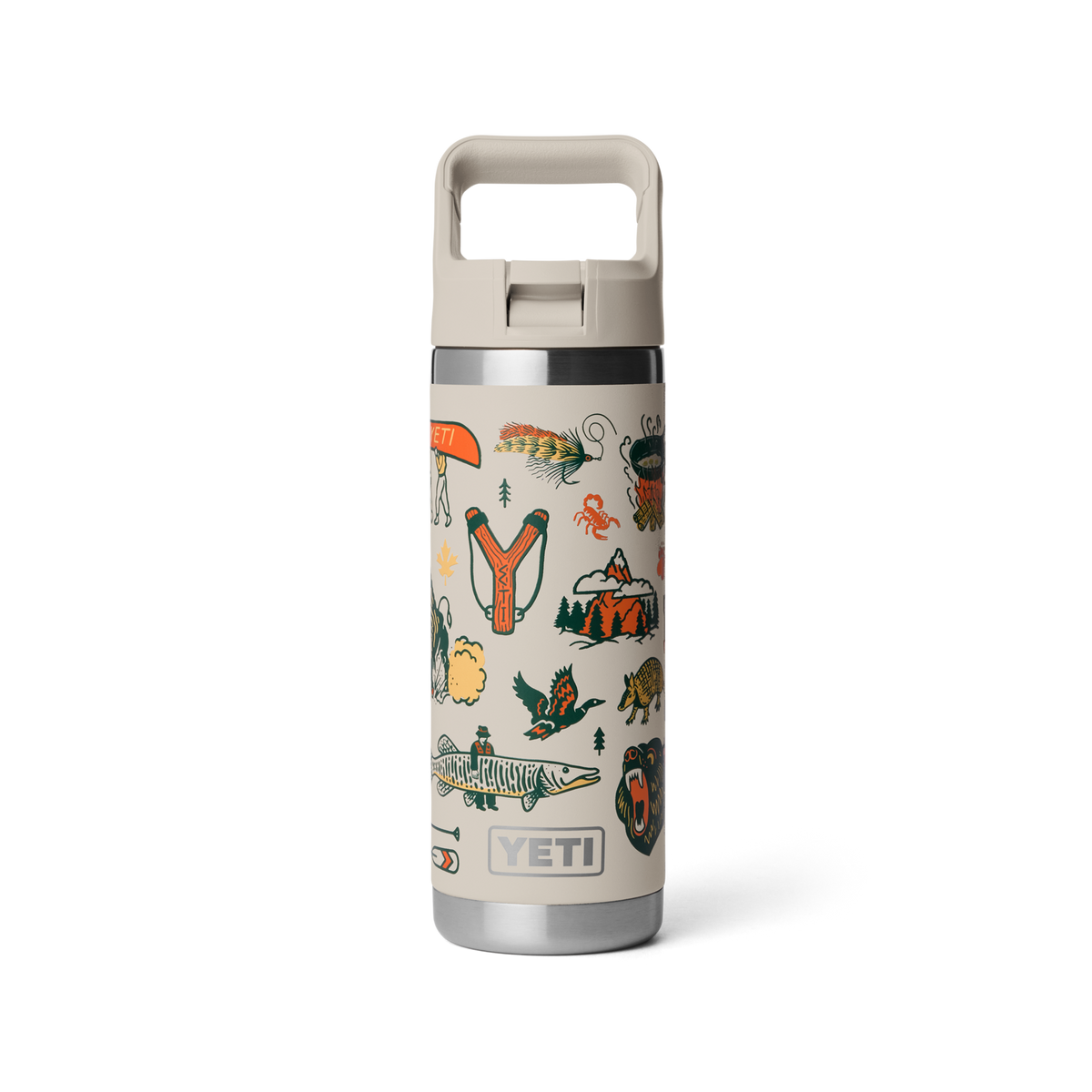 Rambler 18oz Bottle w/Straw Cap Print